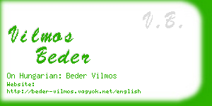 vilmos beder business card